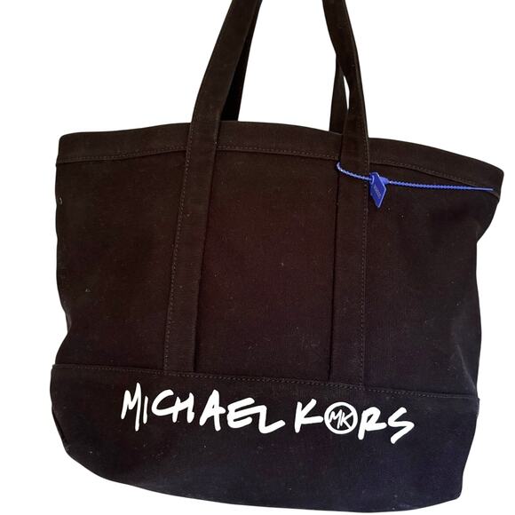Michael Kors Graffiti Black Canvas Tote Bag - Picture 1 of 6